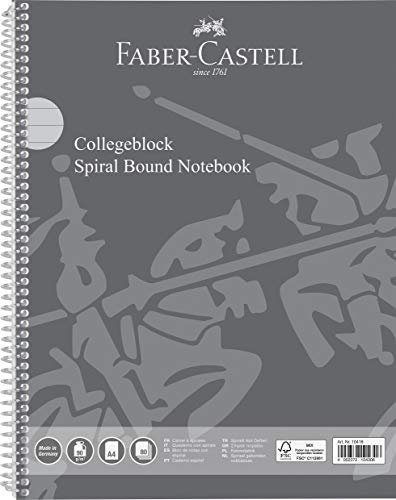 Faber Castell 10418 - Quaderno DIN A4, 80 fogli / 90 g/m², certificato FSC, carta senza pasta di legno, Made in Germany, a righe, bordo su entrambi i lati, 1 pezzo