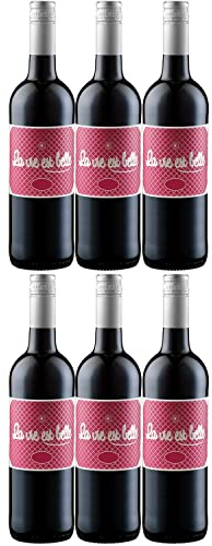 La vie est belle RougeVdF Rotwein Wein Halbtrocken Frankreich (6 Flaschen)
