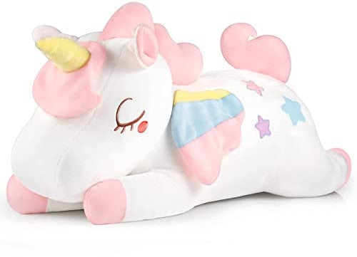 GAGAKU Plüsch Einhorn Kissen 66cm Plüschtier Kuscheltier Groß für Baby Mädchen Einhorn Geschenk zum Geburtstag und Jubiläum