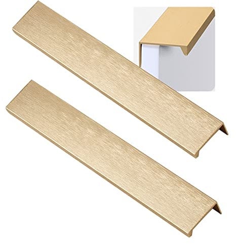 2 Stück Schrankgriffe Versteckt Möbelgriff gebürstetes Gold SchubladenKnöpfe Türgriff Hinterschraubgriff für Schlafzimmer Küche Kleiderschrank Profilgriff,Mit Schrauben (Länge 1200mm)