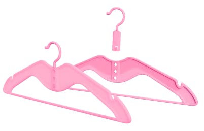 HOMPLEMENT Platzsparender Kleiderbügel – 20 Stück – mit verstellbarem Haken – Kleiderbügel – Made in Italy – Kleiderschrank – Organizer für platzsparenden Schrank – Kleiderbügel (Rosa, 20 Stück)