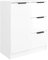 Makastle Sideboard Küchenschrank mit 3 Schubladen und 1 Tür, Kommode Buffetschrank Geschirrschrank für Wohnzimmer, Flur, Küche, Home Office, Hochglanz-Weiß 60x30x70 cm Holzwerkstoff