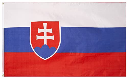 MUWO Flagge Nations Together 90 x 150 cm Nationalmanschaften, doppelseitige Gartenflagge, wetterfeste Fanflagge, Fußballflagge Polyester Länderfagge Deutschland mit Ösen (Slowakei)