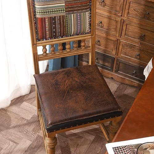 Stuhlkissen Sitzkissen mit Reißverschluss, Wildleder Sitzauflage für Innen Büro Wohnzimmer, Gefüllte Gedächtnisschaum Latex, rutschfest, Quadrat Rechteck, Wasserdicht, Vintage Farbe,6,40x40x4cm