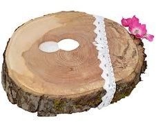Holz Ringkissen - 18x16,5 cm Apfelholz Hochzeit Hochzeitsaccessoires Handarbeit Ringe Aufbewahrung Verlobung Trauung Ringaufbewahrung Edel Einzelstück Unikat