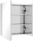 kleankin Armoire Miroir de Salle de Bain en Acier Inoxydable Armoire Murale 2 Portes et 3 Compartiments intérieurs - 54 x 13 x 60 cm - Argent
