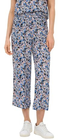 s.Oliver Gemusterte Wide Leg-Hose aus Reiner Viskose
