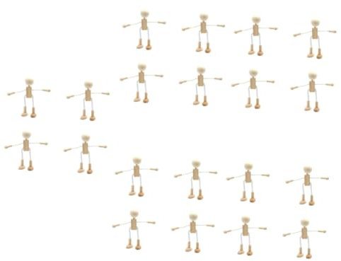 LALAFINA 20 Stück Unvollendete Marionettenpuppen DIY Marionettenpuppen DIY Holzspielzeug Menschliche Puppe aus Holz Wirbelsäule Holzfigur Roboter Deko Anhänger