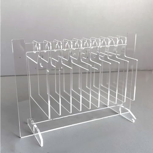Nail Hanger Display Stand,Acrylic Nail Art Display Stand,Acrylic Hanging Transparent Organizer Nail Sample Display Stand with 10pcs Hanger (L 26cm / 10.24in)
