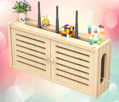 Router Aufbewahrungsbox Wand WLAN Router Halterung Wand Storage Shelves Small White Schwimmende Regal Halterungen,C-48x24cm