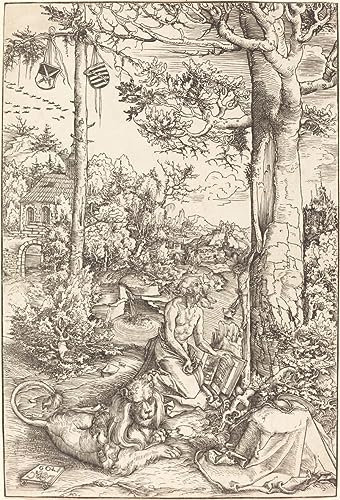 GerRit Leinwand-Poster, Wandkunst, ohne Rahmen, 58 x 90 cm, The Penitence of St.j von Lucas Cranach dem Älteren