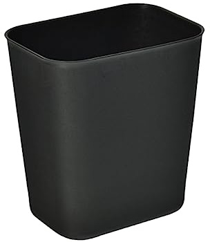Zerodeko Papelera Japonesa Cuadrada sin Tapa 14l Negra de Plástico 2 Piezas | Estilo Simple, 2 Unidades, Contenedor Antiimpacto, Formato Cuadrado para Hogar