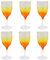 Carousel Home Pack of 6 Orange Ombre Plastic Wine Glass | Set of 6 Plastic Wine Glass Goblet Garden Picnic Glass Wine | Reusable Drinkware Outdoor Wine Glass