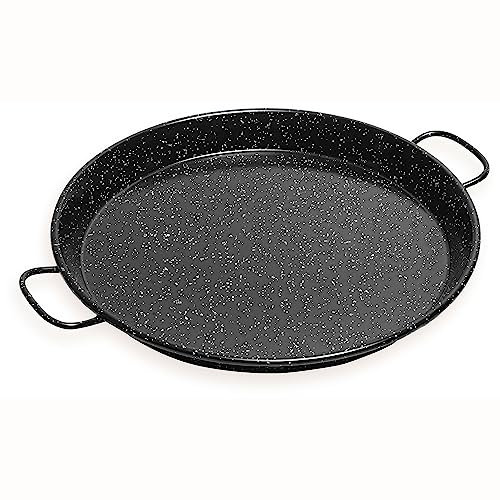 briebe Paellera Valenciana Inducción Esmaltada 26 cm, Acero Esmaltado, 2 Raciones de Paella, Apta para Vitrocerámica, Fuego, Gas, Horno, Levante Negro Jaspeado
