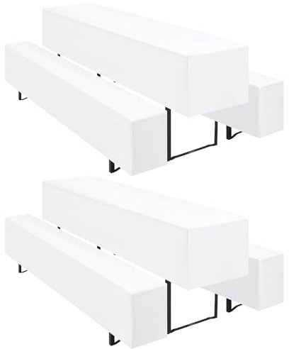 Teruntrue Bierzeltgarnitur Set 3tlg. Hussen für Bierzeltgarnitur 220 x 70cm – 2 Husse Biertisch + 4 Bierbank in Weiß - Biertischhusse Bierbankhusse Biertisch – 220x70cm Weiß