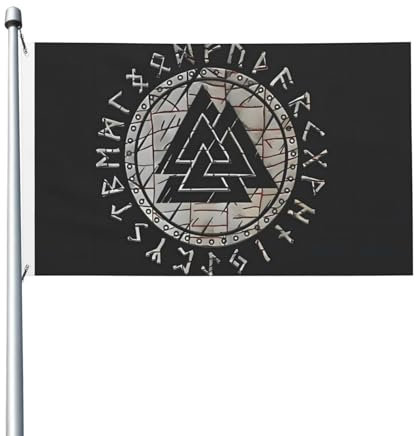 COZYJIA Nordische Wikinger-Flagge mit keltischer Rune, Banner, Mythologie-Dekoration, doppelseitig, 90 x 150 cm, für den Außenbereich