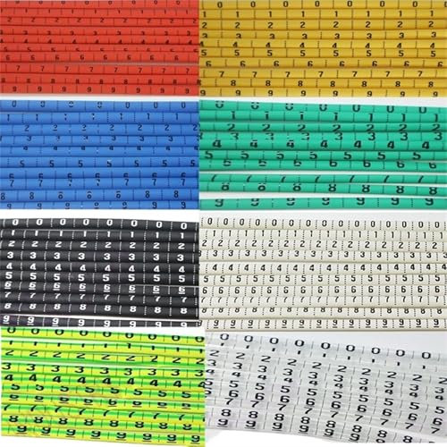 LPHFDCS Cable Labels Plastic heat shrink tubing cable marker label Wire heat shrink wire label PVC insulation shrink ratio 2:1 Cable marker 1000PCS Cable Markers(1-55 50pcs each,8.0mm)