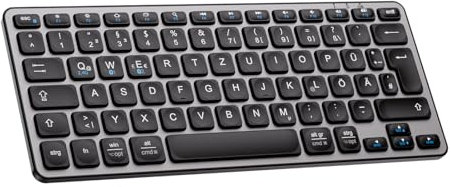 iClever Wireless Keyboard, Compact, Bluetooth, USB-C, Compatible with Apple macOS, iOS, Windows, Linux, Android - Graphite