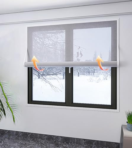 SGSKEIEY Fenster Isolierfolie Thermo Cover Fenster Gegen Kälte,PVC Fenster Isolierung für Fenster Isolierfolie zur Wärmedämmung Dämmfolie Kälteschutzfolie (70x150cm)
