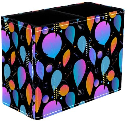 VAPOKF Pot à crayons moderne abstrait coloré pour bureau, 2 compartiments, pot à crayons, pinceaux de maquillage, organisateur de fournitures de bureau pour la maison et le bureau