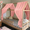 HOTUT Ensemble de Décoration de lit 2 Pièces avec 2 Ciels de Lit, Longueur 270 cm, 100% Mousseline de Coton Biologique Adapté Aux Chambres de Garçons et de Filles-Rose Foncé