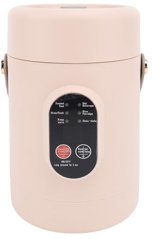 Mini-Elektro-Kochtopf, 500 W, Tragbarer Schmortopf für Reis, Eiernudeln, Brei, Elektroherd mit Sichtdeckel, Warmhaltefunktion, für Zuhause, Reisen, Camping, Büro (EU)