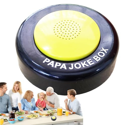 Papa Joke Button - Funny Dad Jokes Sound Box, Interactive Joke Speaker | Dad Jokes Generator Button, Reusable Dad Jokes Machine With 50 Hilarious Dad Jokes, Interactive Joke Device For Fathers Day