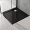 doporro Piatto Doccia Quadrato in Acrilico Rinforzato Faro1, H 4 cm Ultrasottile 70x70 Nero Lucido con Piletta di Scarico Inclusa (AL01)
