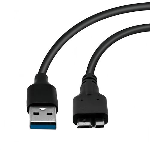 HONGLINSONG Micro USB 3.0 Cable [0.6m, Super Speed 5Gbps] External Hard Drive Cable Compatible with Western Digital My Passport, Seagate Expansion, Toshiba Canvio, Galaxy S5 & Note 3 | Charging Cord