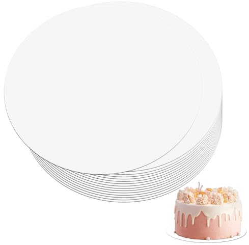 kelav Tortenplatte Pappe, 15 Stück Tortenunterlage Rund 30 CM Cake Board Kuchenplatte Rund Tortenunterlage, Wiederverwendbare Cake Drum für 8-11 Inch Kuchen und Desserts(Weiß)