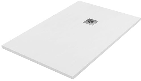 Receveur de douche en résine couleur blanche 90 x 160 cm avec grille et bonde - Showey