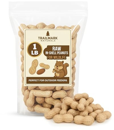 Trailmark Naturals - 1 LB - Raw Peanuts For Squirrels, Raw In Shell Peanuts For Birds and Wildlife- Squirrel Food, Wild Bird Seed - Grown in The USA
