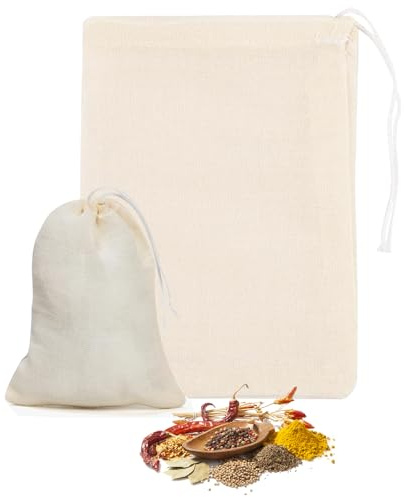 35cm x 25cm, Reusable Cotton Muslin Straining Bag Fine Mesh Food Strainer Filter Bags for Nut Milk Bag Home Brewing, Hop Bags