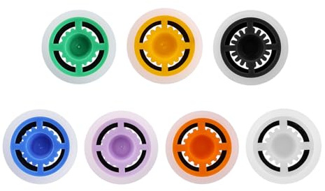 7pcs Shower Head Flow Restrictor, 1.2 1.5 1.8 2.0 2.2 2.5 3.0 GPM Water Flow Restrictor for Bathroom Shower Head & Kitchen Faucets (7 Colors)