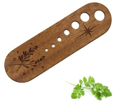 Wooden Herb Stripper Kitchen Hacks Gadgets Gifts for Chef Cooks Men, Pottery Herb Stripper Tool Handcrafted Vegetable Leaf Separator Fun Cooking Baking Gadgets for Home Kitchen Use
