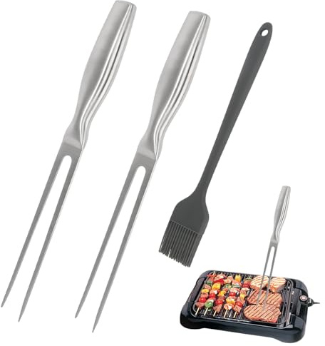2 Pcs Premium Meat Fork, Stainless Steel Carving Fork, Grill Serving Fork with Ergonomic Handle Meat Cooking Forks Barbecue Forks Ideal Kitchen Utensil for BBQ Roasting Carving Turkey
