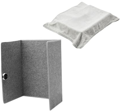 KiBcsLic Chauffage sous Bureau Appareil Chauffant Électrique Réglable Tapis Chauffant Pliable Dispositif Silencieux Fonctionnement Intelligent En Feutre Convie, Gris avec Couverture