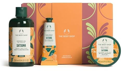 Satsuma Essentials Gift Set, 3-Piece Body Care (Worth £29.5) | Shower Gel 250ml, Body Yogurt 200ml and Hand Cream 30ml, Citrus Body Care Set, Skincare Gift Pack, by The Body Shop