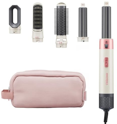 Tristar Airstyler, 5-in-1 Styling-Tool mit 5 Aufsätzen, DC-Motor, 3 Wärmestufen, 1 Stufe, 1000 W, 360° Drehkabel, Aufbewahrungstasche, HD-2470