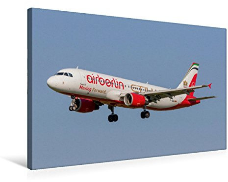 Premium Textil-Leinwand 75 x 50 cm Quer-Format Wandbild: Airberlin Airbus A320-200 | Wandbild, HD-Bild auf Keilrahmen, Fertigbild auf hochwertigem Vlies, Leinwanddruck von Tobias Lietzke