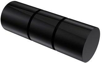 INTERDECO Endstücke Rillenzylinder Schwarz aus Metall für Gardinenstangen 20 mm Ø (2 Stück)