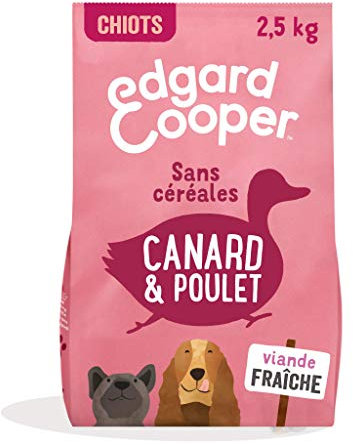 Edgard & Cooper Croquettes Chiot Sans Céréales, (Canard & Poulet, 2.5kg), Viande fraîche et protéiné, Nourriture Naturelle pour Chien Adulte, Hypoallergénique, Sans sucres ajoutés