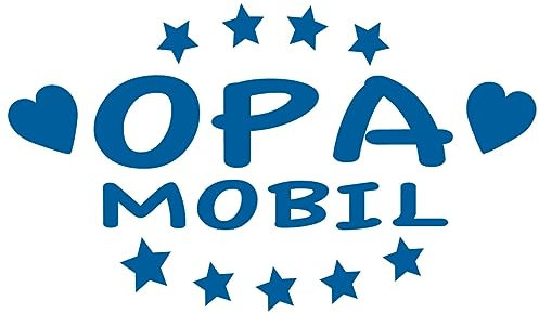 cartattoo4you® AK-00538 | Opa MOBIL, No.2 | K-Serie| 17 x 10 cm | Farbe hellblau |in 24 Farben erhältlich,glänzend | Autoaufkleber Aufkleber Car Sticker Kleber Heckscheibe Opa Oma Enkel Spruch Tuning