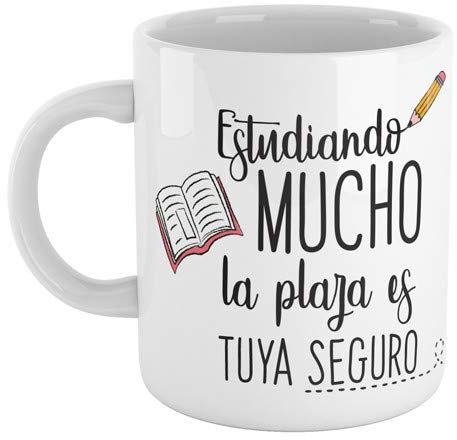 SUPERMOLON Taza Estudiando mucho, la plaza es tuya seguro