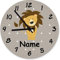 Shirtinstyle Wanduhr Kinderzimmeruhr Löwe mit Wunschnamen Geschenk Uhr Kinder Handmade, 20cm, Farbe Pastellbeige
