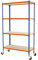 Holzregal MOBILE 4/300 1500 blau/orange/hergestellt