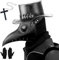 kungfu Mall Pestarzt-Maske, Gothic, Cosplay, Retro, Steampunk, Requisiten, Vogelmaske und schwarze Party-Handschuhe für Halloweenkostüm