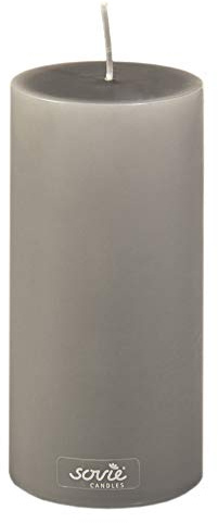 Sovie CANDLES Stumpenkerzen BRAUN Ø 7 cm x H 15 cm, 12 Stück, ca. 82 Std Brenndauer, duftfreie Paraffin Qualitätskerzen Blockkerzen Säulenkerzen, Flachkopf