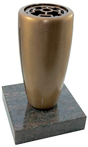 Kunst-Art-Köhl Grabvase 1705 aus Messing oder Aluminium montiert auf einem Granitsockel wahlweise auch ohne Granitsockel (Messing, Himalaya)
