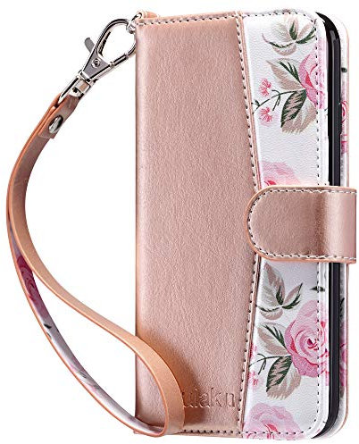 ULAK Cover per iPhone SE 2022 2020 con Porta Carte, Pelle Portafoglio Flip Libro Magnetica Cavalletto Custodia compatibile con iPhone SE 2 3 Generazione/iPhone 8/iPhone 7 per Ragazze Donna, Rosa